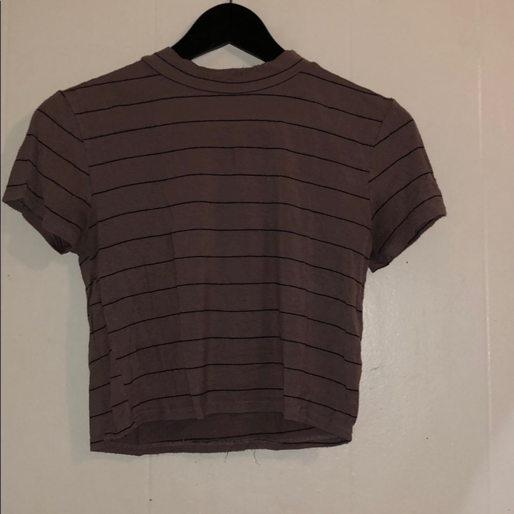 Mauve Striped Crop Top